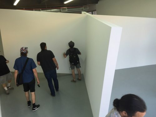 Visitors engage with X Never Marks the Spot by Thomas Lendvai; photo courtesy of ODETTA