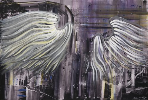 Macintosh HD:Users:annamikaela:Desktop:Akshita Gandhi:Images:Press Images:Akshita Gandhi, Angel, 2019, Lightbox, 48_ x 32.5_Photograph courtesy D'Arte Mart(eKo-System Inc).jpg