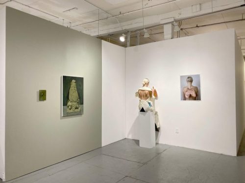 The process of calculating one’s position, 2019 (Installation view with works by Niklas Asker and Sophie Dupont). Photo courtesy: Niklas Asker