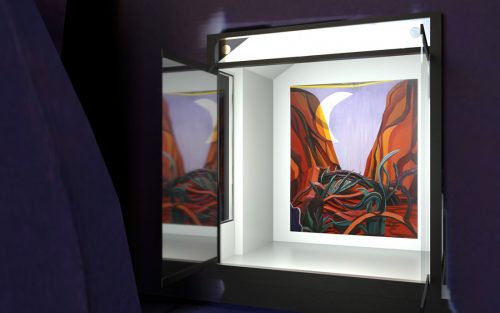 A picture containing indoor, television, sitting, monitor Description automatically generated