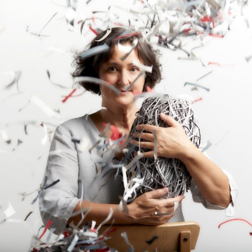 A person taking a selfie in the snow Description automatically generated