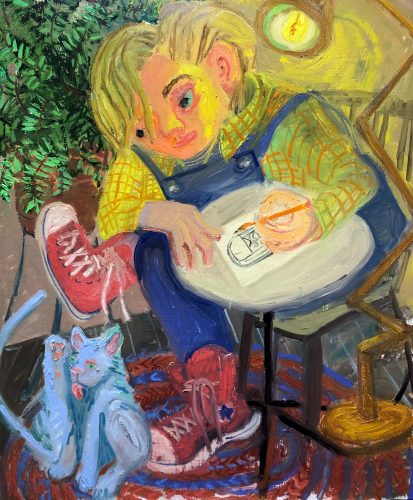 A picture containing table, sitting, small, little Description automatically generated