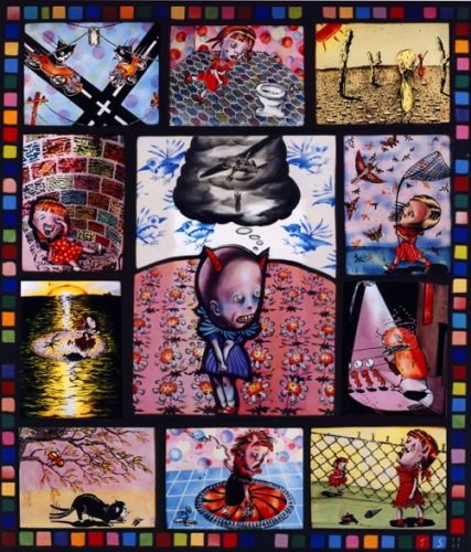 A picture containing text, building, window, covered Description automatically generated