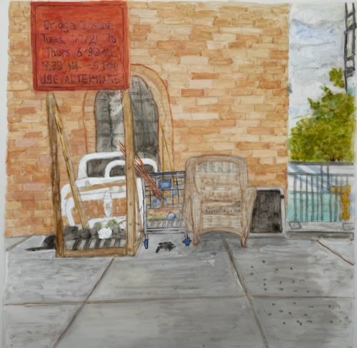 A picture containing text, brick, stone, fireplace Description automatically generated