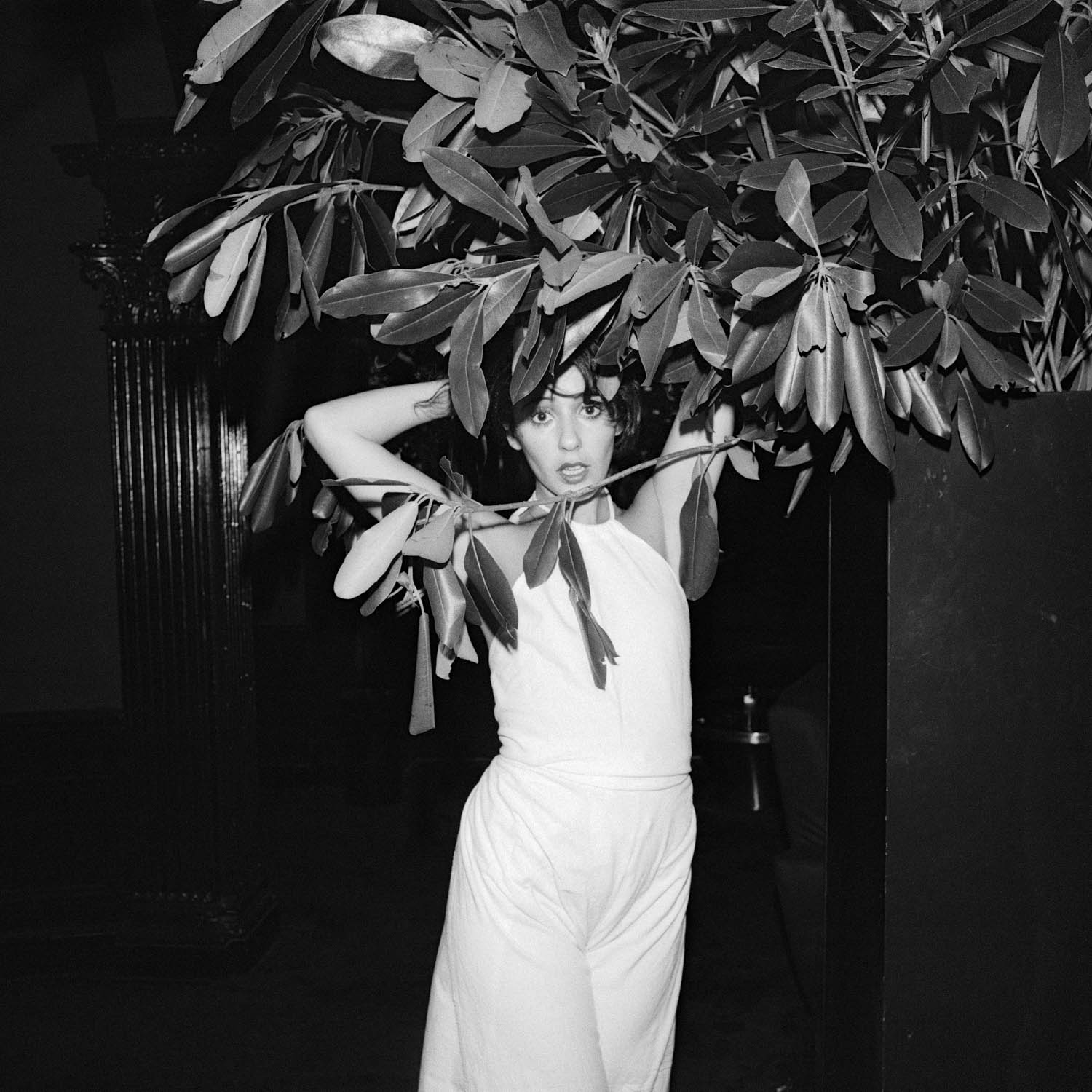 A picture containing person, white, plant
Description automatically generated