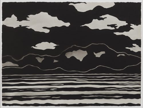 Eric Wolf, Mooselookmeguntic Lake, 2016, ink on paper 22” x 30”. Courtesy of Pamela Salisbury Gallery