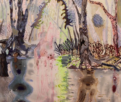 C:\Users\mdani\Pictures\All PAINTINGS\Mindy February 2023 SHADOW WEAVING\Edited Mindy Feb 2023\smaller shadow weaving\Blush and Fade, 2022, oil on canvas, 129 X 150 cm (50.8X59inch) Melanie Daniel - SM.jpg