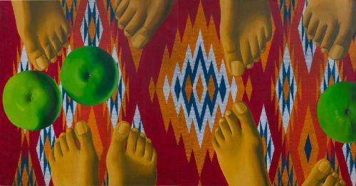 A group of people holding flags Description automatically generated with low confidence