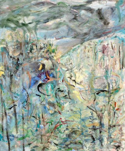 A painting of a forest Description automatically generated