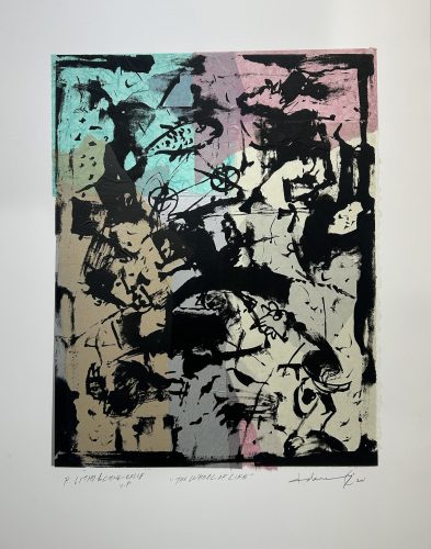 A close-up of a painting Description automatically generated