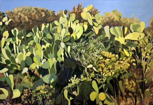 A painting of a cactus Description automatically generated