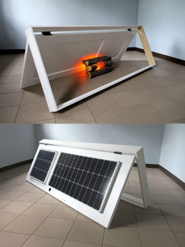 A solar panel on a table Description automatically generated