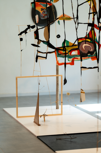 A art piece from a string Description automatically generated