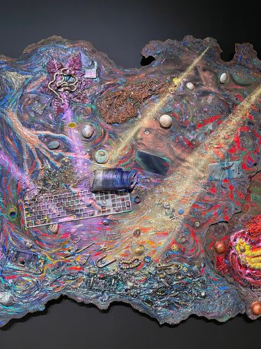 A colorful art piece with various objects Description automatically generated with medium confidence