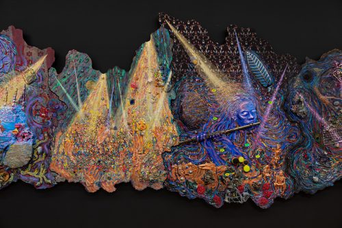 A painting of a person playing a flute Description automatically generated