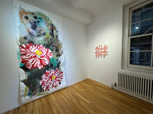 A large painting on a wall in a room Description automatically generated