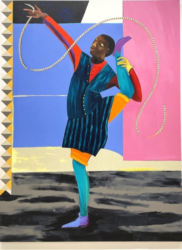 A painting of a person holding a rope Description automatically generated