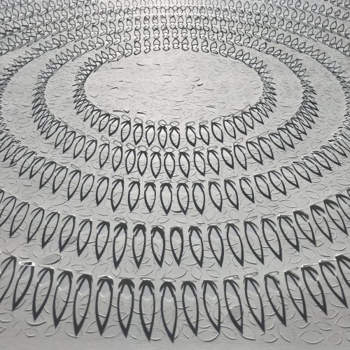 Jaq Belcher, Sun Seeds for Central Park, 2021,Hand cut paper, 7011 cuts, 37x37 in. (detail).jpeg