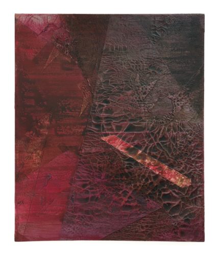 A red and black art piece Description automatically generated