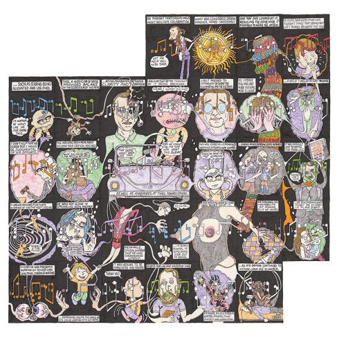 A collage of different cartoon characters Description automatically generated