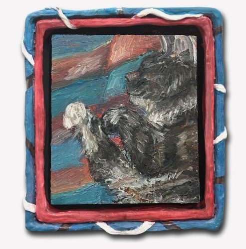 A painting of a dog Description automatically generated