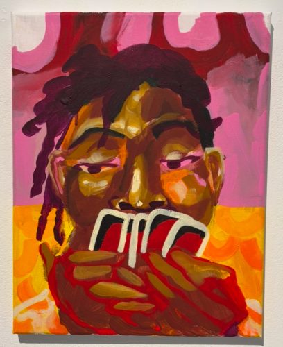 A painting of a person with his mouth open AI-generated content may be incorrect.