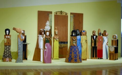 A group of mannequins in dresses AI-generated content may be incorrect.