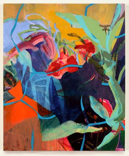 A painting of flowers and leaves AI-generated content may be incorrect.