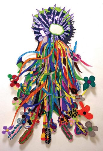 A colorful art piece on a wall AI-generated content may be incorrect.