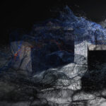 Natalie Moore, Spill, 2025,68”x 60” x 20”h, hand woven stainless steel wire, non-acrylic polymer, thread. Photo ©Martin Seck