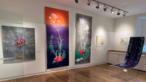 Installation view of Decaying into Bloom