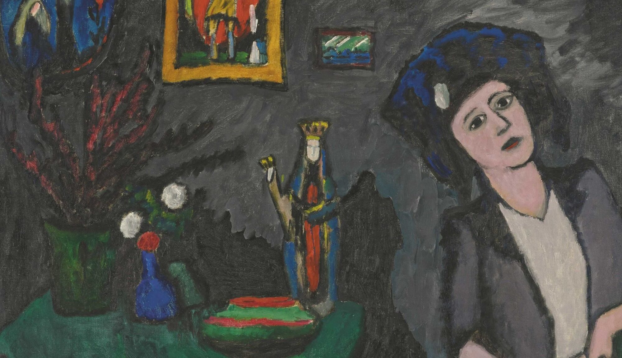 Gabriele Münter, Still Life with Figure I (Mrs. Simonovich)