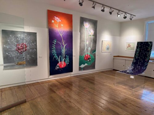 Installation view of Decaying into Bloom