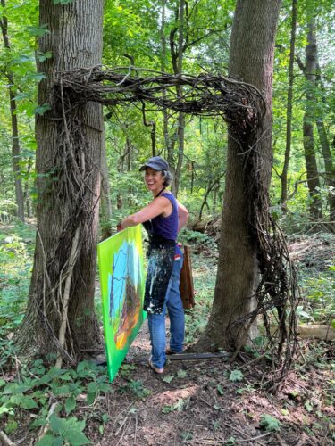 Deirdre Murphy in the woods