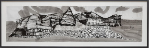 Elisabeth Condon, Bell Island Cove, 2025, ink on mulberry paper, 18¾ x 57½ in. Photo courtesy of the artist.