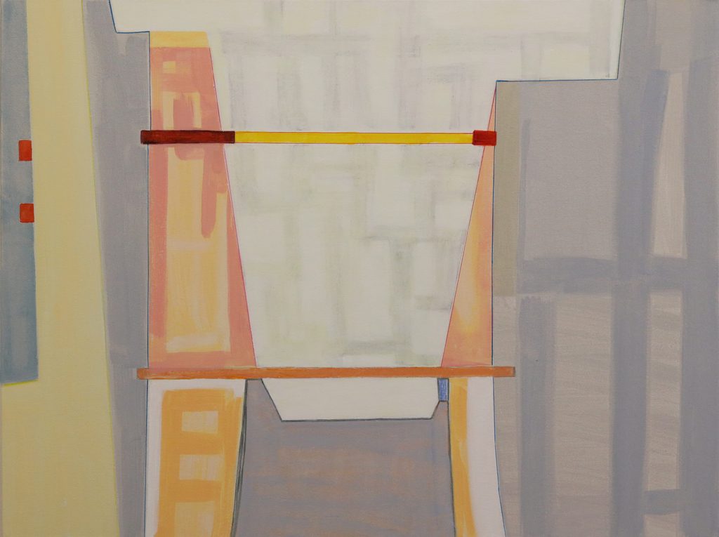 Francis Barth, Bridging, 2024, Acrylic on canvas, 30” x 40”, photo courtesy of Marc Straus Gallery