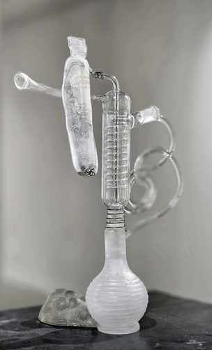 Anna Boothe, Nancy Cohen, The Invention of Sound, 22 x 15.5 x 9 inches, 2025, Glass, metal. Photo credit of Gabriel Urbánek