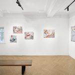 Installation view of After Throwing, featuring works by Yuqian He.